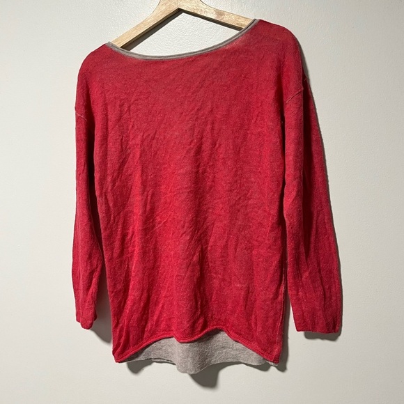 Pink & Gray Colorblock Crewneck Sweater Shirt - Picture 6 of 9